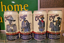 JOHN WAYNE 4 CAN SET ALUMINUM COORS BEER CANS GOLDEN COLORADO OPENED & EMPTY picture
