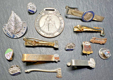 VINTAGE WOODMEN OF THE WORLD & WOMAN OF WOODCRAFT PINS, TIE CLIPS, FOB H831 picture