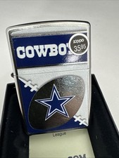 Zippo NFL Dallas Cowboys Football Logo on Street Chrome Lighter - 46443 - New picture