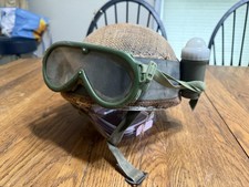Israeli IDF 6 Day War Combat Worn Paratroopers Helmet With Goggles Strobe Light picture