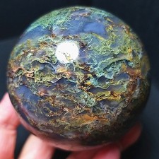 RARE 433.8G Natural Polished Colorful Agate Crystal Ghost Ball Healing A4990 picture