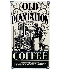 VINTAGE YE OLDE COFFEE HOUSE PORCELAIN SIGN GAS STATION OIL MUG STARBUCKS TEA picture
