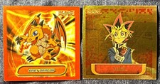 Topps Yu-Gi-Oh 1996 Stickers, Lot of 2. Baby Dragon, Gold Foil Yugi. picture