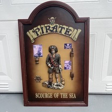 Pirate Scourge Of The Sea Peg Leg Pirate 3D Wood Pub Bar Sign Decoration picture