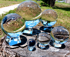 Clear Crystal Sphere K9 Ball 50-200mm with Crystal Stand Meditation Healing picture