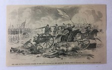 1862 magazine engraving~ CHARGE OF THE FIFTH CAVALRY Battle Of Friday, June 27 picture