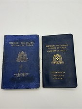 VTG 1950s-1960s Greece Passports Lot Of 2 Expired Passports (211) picture