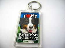 Bernese Mountain Dog Keychain I Love My Berner Pet Key Ring Acrylic Scandical picture