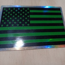 American Flag Forward Subdued  3x4 Inch All Weather Decal Prismatic Reflective picture