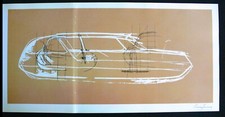 RARE PININFARINA Concept Car Design Sketch Rare Book Art Print Large picture