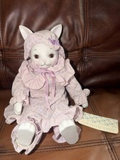 Vintage Easter 1980s Russ Country Kin Porcelain Belinda Bunny Rabbit Pink Dress picture