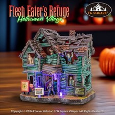 FG Square Flesh Eater's Refuge Zombie Theme Spooky Halloween Village Decor 7x5x7 picture
