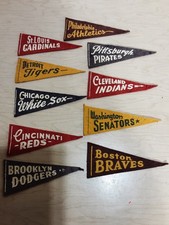 Vintage set of 10 small felt pennants  picture