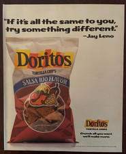 1989 Doritos Salsa Rio Flavor Vintage Print Ad Tortilla Chips Jay Leno Quote picture