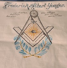 1927 Freemason Masonic Templar Apron Fred Yeager Spokane Washington Tyrian Lodge picture