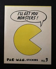 1980 FLEER #31 PAC-MAN *WHITE ROOKIE CARD* STICKER SERIES 1 NO EYES LOW POP NM+ picture