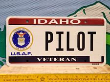 Idaho U.S.A.F. Veteran Vanity License Plate PILOT Air Force Jet Helicopter picture