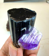 Natural Purple Apatite With Schorl Tourmaline Crystal Combine/ From Afg, 395 CTS picture