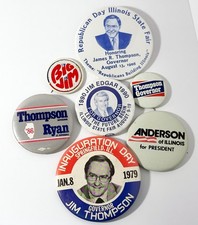 Illinois Political Button Lot J Thompson Edgar Ryan Anderson Governor President picture