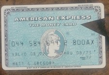 Vintage Green AMERICAN EXPRESS Credit Charge Card Expired 1973 picture