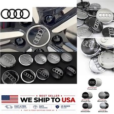 Audi Wheel Center Hub Cap Covers 60mm 61mm 68mm 69mm 77mm Set of 4 for A3 A4 A5 picture