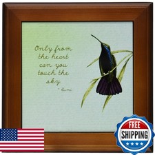3dRose ft_130624_1 Hummingbird Rumi Quote Art Framed Tile 8x8 picture