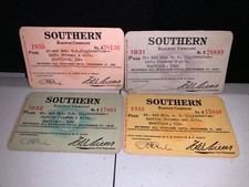 SOUTHERN RAILWAY CO. 1930-1933 (4) PASSES picture