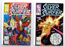 Lot - Silver Surfer #11 #12 1988 Copper Marvel Comic Nova - Joe Staton - Boarded picture