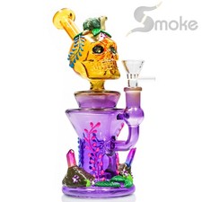9INCH Hookah Glass Bong and Water Pipes Smoking Perc bongs 14mm bowl Skull Head picture