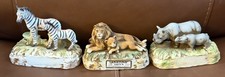 VINTAGE 1977 LIONSTONE SAFARI SERIES HIPPO, LION & ZEBRA MINI-DECANTERS picture