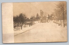 RPPC Historic Ornate Building Snowy Scene Real Photo Postcard c1910s picture