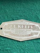 Vintage J.L. Kelly Melbourne Safe – Metal “Explosive Proof” Nameplate picture