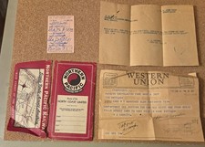 1947 Northern Pacific Rail 6 Piece Lot Pullman Ticket Yellowstone Western Union  picture