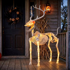 60in LED Illuminated Deer Skeleton Halloween Decoration Way To Celebrate 2026 ⭐ picture