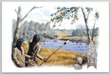 Ocmulgee National Monument Postcard Macon GA Paleo-Indian Mammoth Hunter Quigley picture