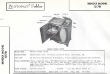 1948 Bendix 1217D Console Radio Phonograph Photofact Service Manual Spec Sheet picture