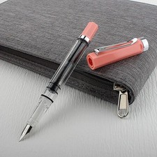 ECO Fountain Pen Transparent Piston Resin Multiple Colors Nib Sizes USA picture