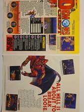 ​RARE DEMON'S CREST SNES 1994 MAGAZINE REVIEW & PROMO AD LOT picture