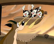 Animaniacs-Original Prod Cel/OBG-Yakko,Wakko,Dot,Buttons-Buttons In Ows picture