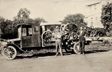 Early 20th Century 2 Gentleman w Fordson Tractor A. O. STARK RPPC Postcard COPY picture