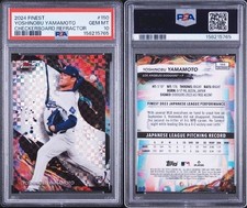 2024 Finest Yoshinobu Yamamoto Checkerboard Refractor 150 PSA 10 RC  picture