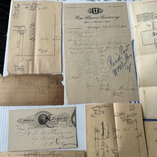 1893-1907 ULMER Brewery Huge LOT Cooker Plans Authograph Billhead PC Brooklyn NY picture