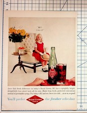 Vintage Royal Crown Cola RC Soda Ad Girl Flowers 1950s Magazine Print Ephemera picture