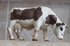 '03 Vintage Papo Simmental Grazing Cow Original Early Mold Intact Horns toy farm picture