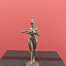 58mm Vintage Brass Female Figurine Hand Carved Art Sexy Plump Lady Statue Decor picture