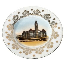 TORONTO CANADA Souvenir TRINKET Municipal BUILDING PORCELAIN ANTIQUE DISH PLATE picture