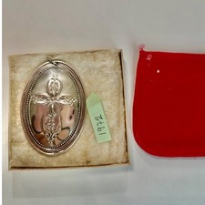 Towle 1972 Sterling Silver Christmas Medallion Cross Birds Ornament Pendant picture