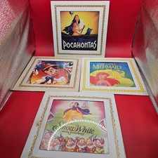 Vintage Disney Carnival Mirror Glass Prize Lot of 4 SnowWhite,Little Mermaid picture