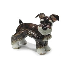 Northern Rose Schnauzer Dog Animal - Home Decor - Miniature Porcelain Figurine picture