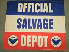 WWII Official Salvage Depot Sign Dated 1942 picture